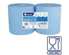 Papīra rullis MERIDA TOP, garums 157 m, četrslāņu, ZILS UTN001
