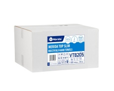Papīra dvieļi, salocīti “Z” veidā, MERIDA TOP SLIM, 2 slāņi, balti, 3000 gab VTB206