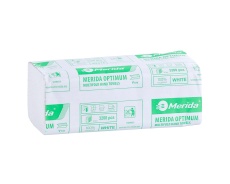 Papīra dvieļi MERIDA OPTIMUM, balti, 2 slāņu, 3200 gab., ECOLABEL sertificēti VOB033